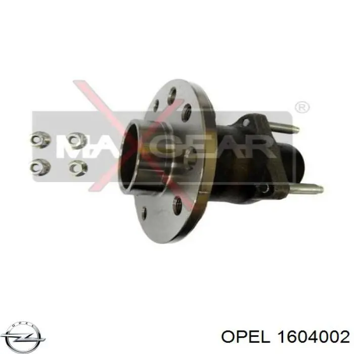 Cubo de rueda trasero 1604002 Opel