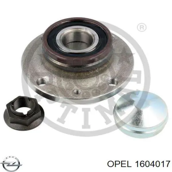 Cubo de rueda trasero 1604017 Opel