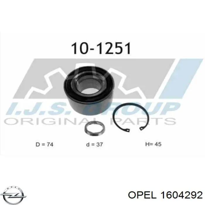 Comprar 1604292 Opel Cojinete de rueda trasero