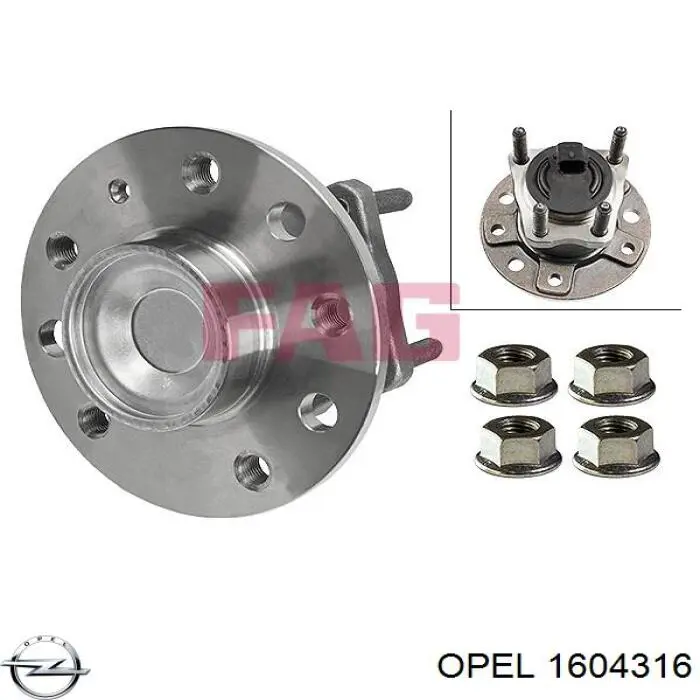 Comprar 1604316 Opel Cubo de rueda, Eje trasero