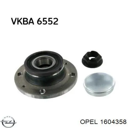 1604358 Opel cubo de rueda trasero