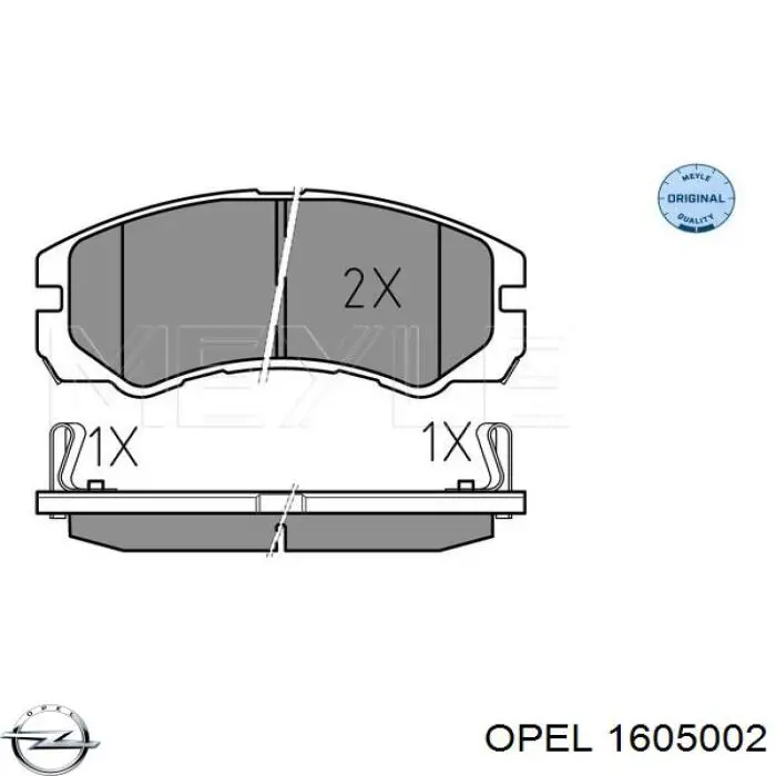 1605002 Opel pastillas de freno delanteras