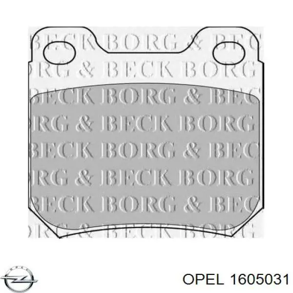 Pastillas de freno traseras 1605031 Opel