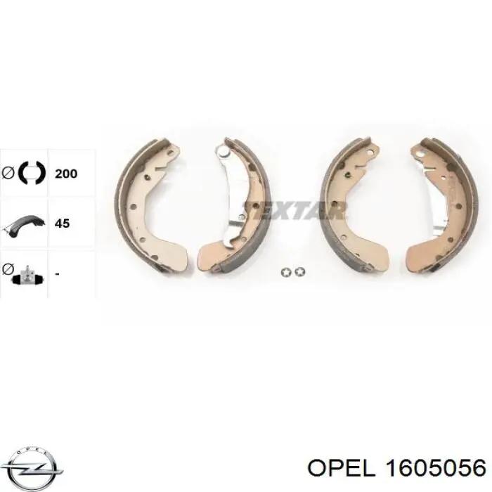 1605056 Opel zapatas de frenos de tambor traseras