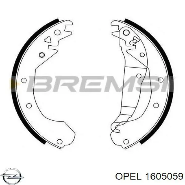 1605059 Opel zapatas de frenos de tambor traseras