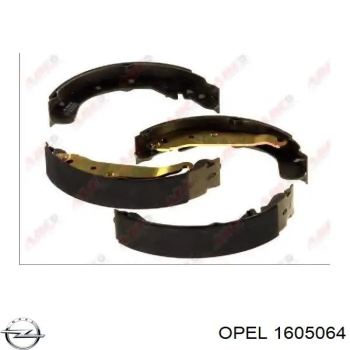 1605064 Opel zapatas de frenos de tambor traseras