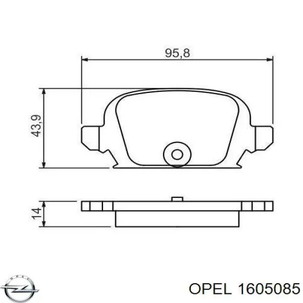 Comprar 1605085 Opel Pastillas de freno traseras