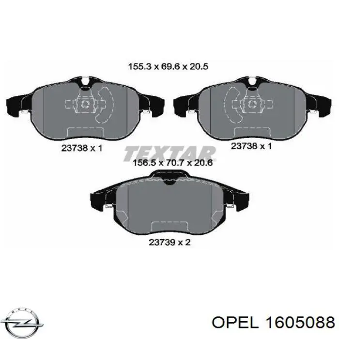 Pastillas de freno delanteras Opel Vectra