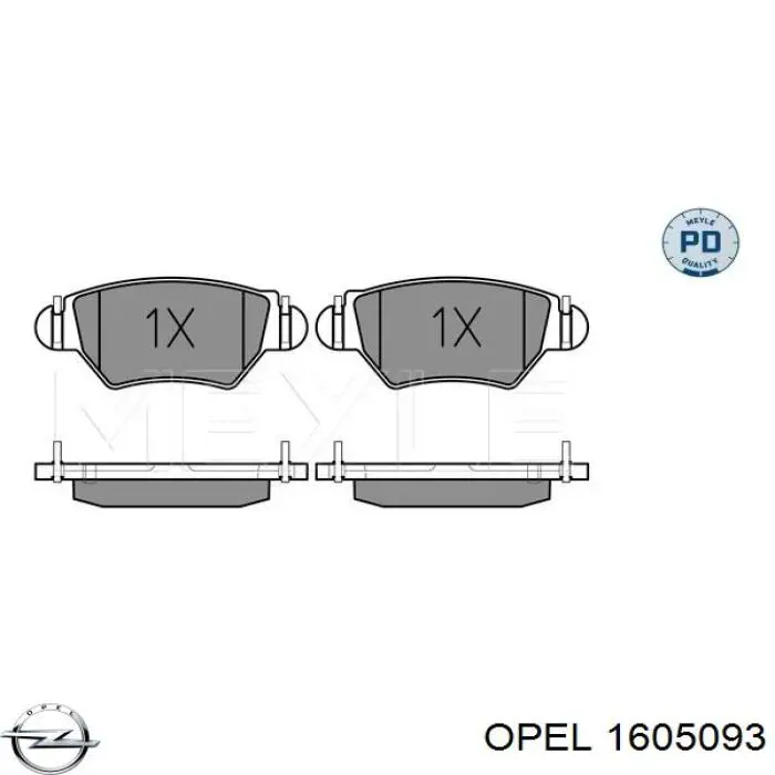 Comprar 1605093 Opel Pastillas de freno traseras