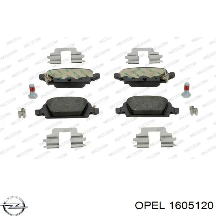 1605120 Opel pastillas de freno traseras