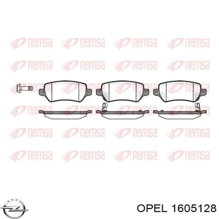 Comprar 1605128 Opel Pastillas de freno traseras