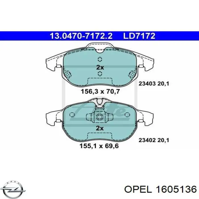 Pastillas de freno delanteras Opel Vectra