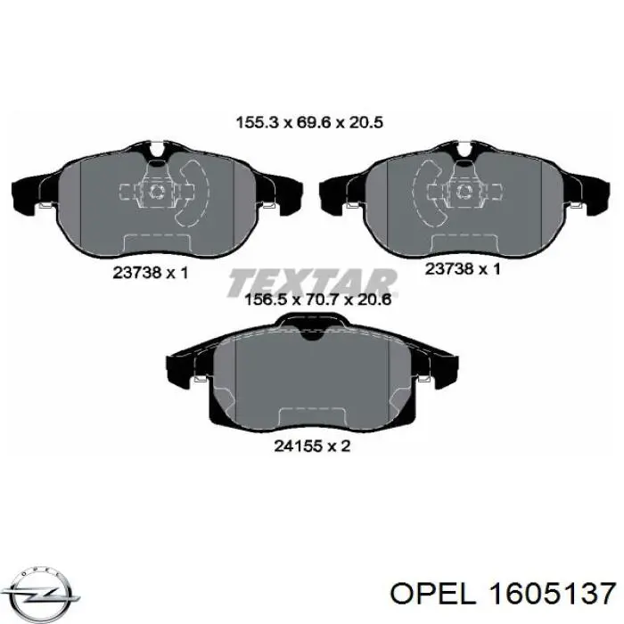 Pastillas freno delanteras Opel 1605137 precio, desde 31,36 EUR