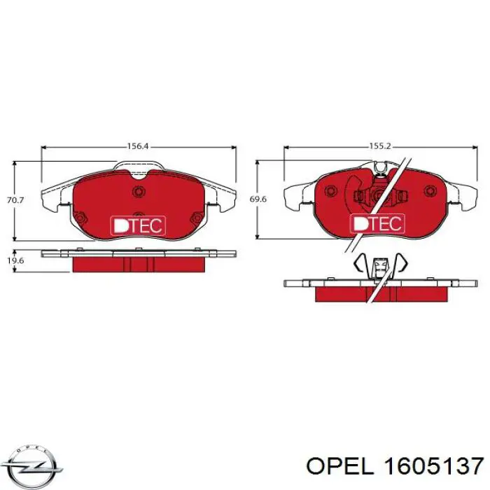 Comprar 1605137 Opel Pastillas delanteras de freno