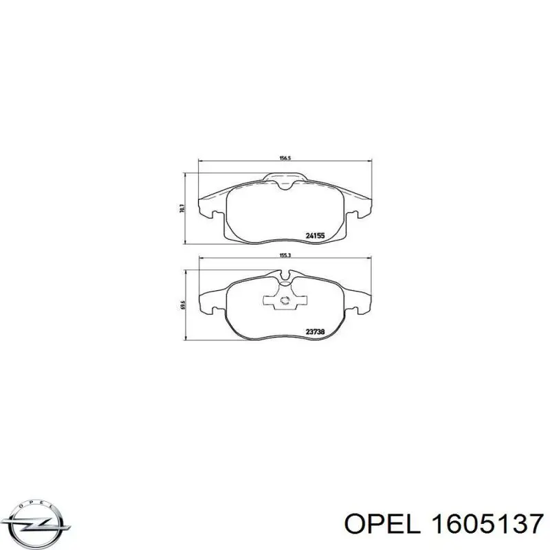 1605137 Opel pastillas de freno delanteras