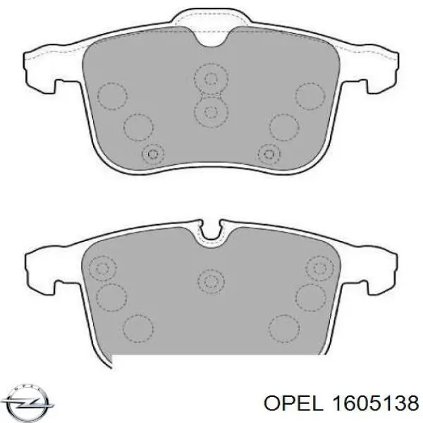 1605138 Opel pastillas de freno delanteras
