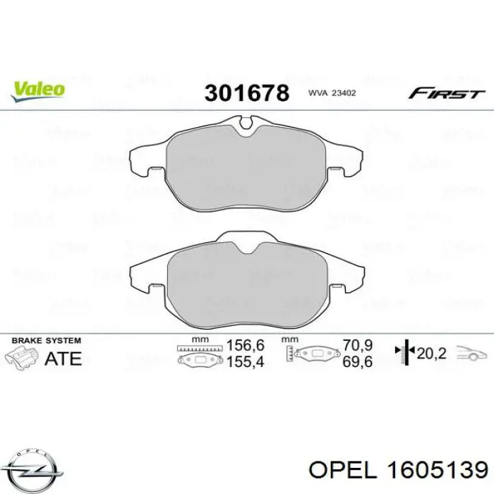 Pastillas de freno delanteras Opel Vectra