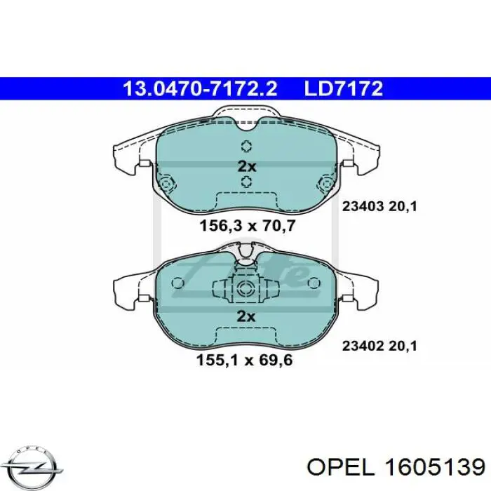 Pastillas de freno delanteras Opel Vectra