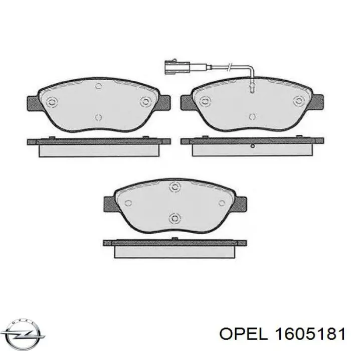 1605181 Opel pastillas de freno delanteras