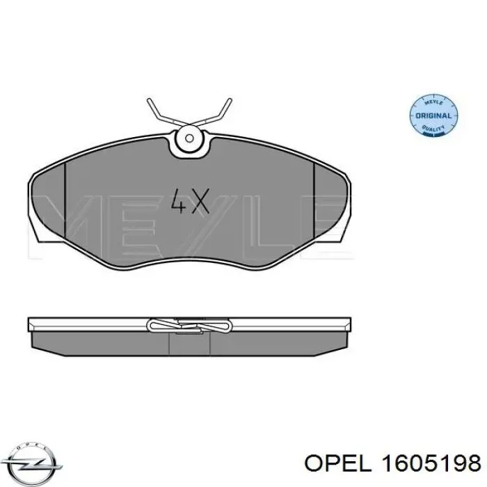 1605198 Opel pastillas de freno delanteras