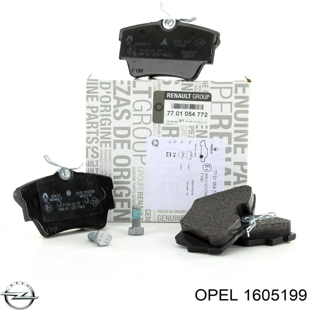 Pastillas de freno traseras 1605199 Opel