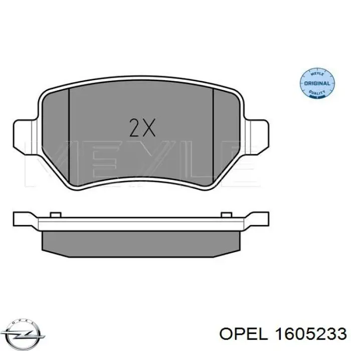 Pastillas de freno traseras 1605233 Opel