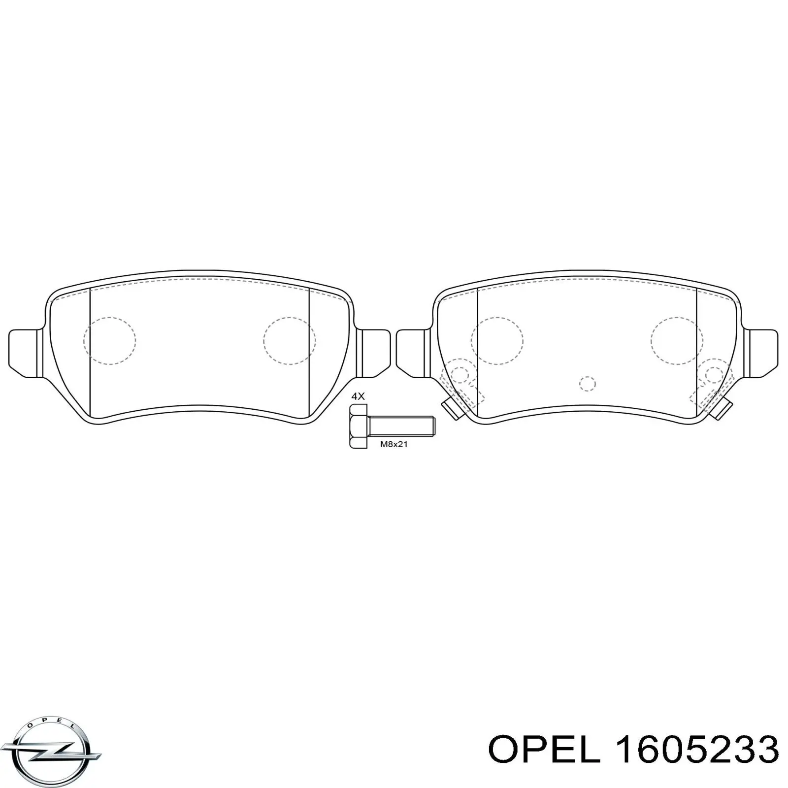 Pastillas traseras Opel 1605233