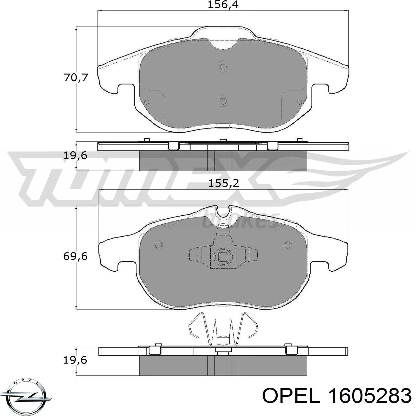 Comprar 1605283 Opel Pastillas delanteras de freno