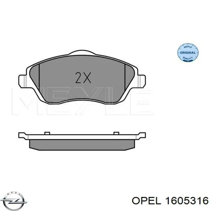 1605316 Opel pastillas de freno delanteras