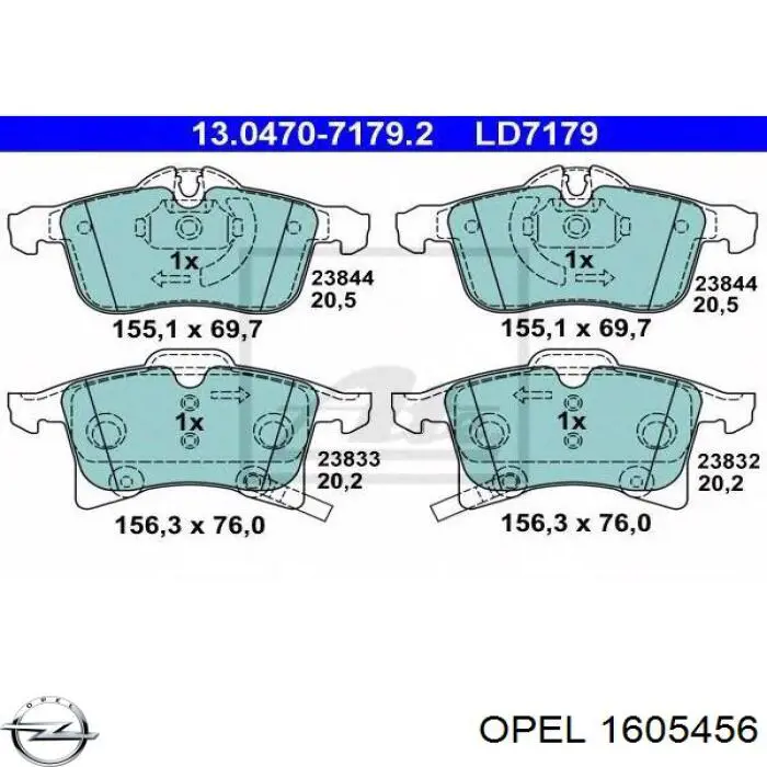Pastillas de freno delanteras Opel Corsa X12