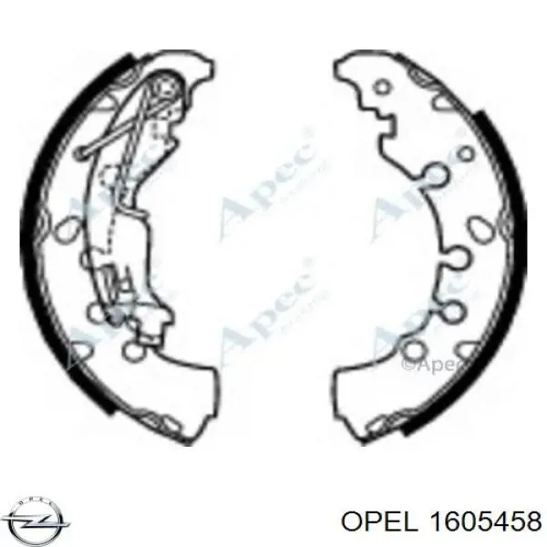 1605458 Opel zapatas de frenos de tambor traseras