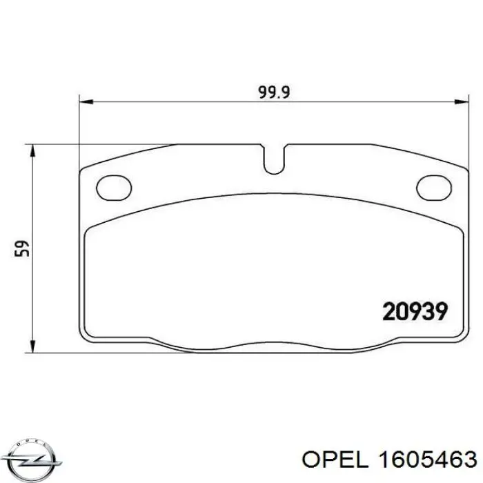 1605463 Opel pastillas de freno delanteras