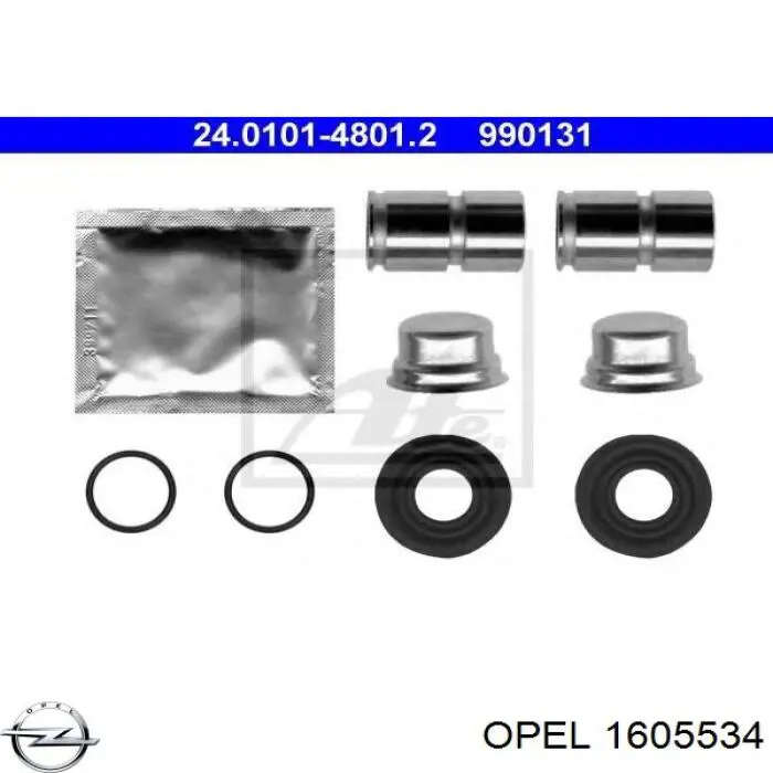 1605534 Opel juego de reparación, pinza de freno delantero