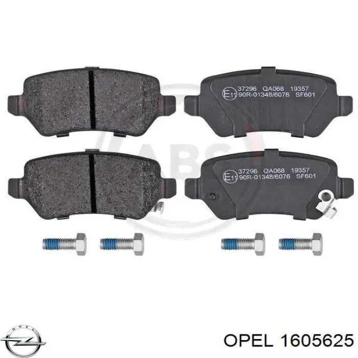 Pastillas de freno traseras 1605625 Opel