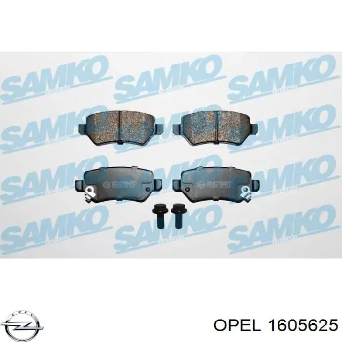 Pastillas traseras Opel 1605625