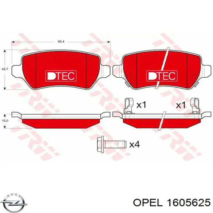 Pastillas traseras de freno Opel 1605625 precio, desde 18,18 EUR