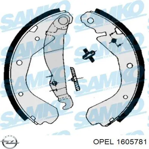 1605781 Opel zapatas de frenos de tambor traseras