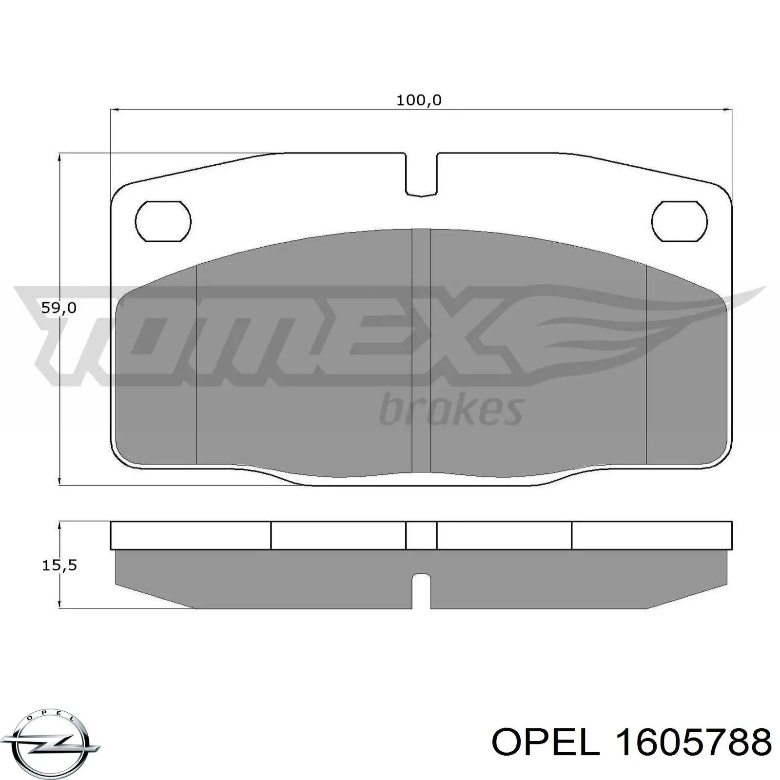 1605788 Opel pastillas de freno delanteras