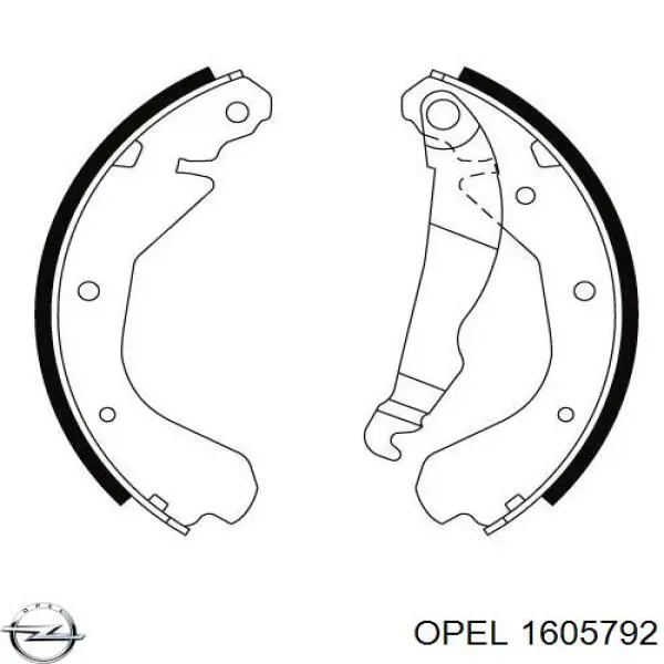 1605792 Opel zapatas de frenos de tambor traseras