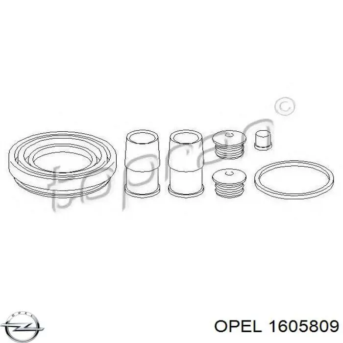 1605809 Opel juego de reparación, pinza de freno delantero