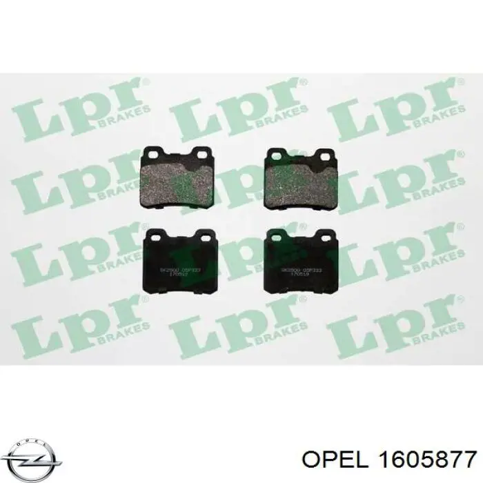 1605877 Opel Pastillas freno traseras