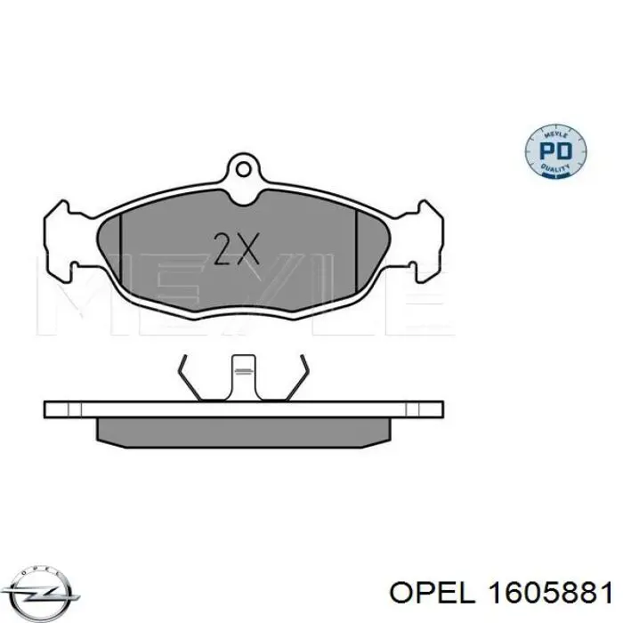 1605881 Opel pastillas de freno delanteras