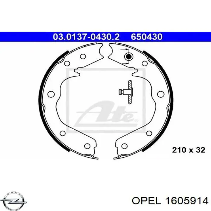 1605914 Opel juego de zapatas de frenos, freno de estacionamiento