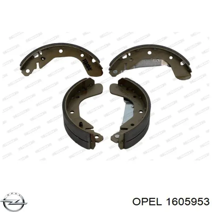 1605953 Opel zapatas de frenos de tambor traseras