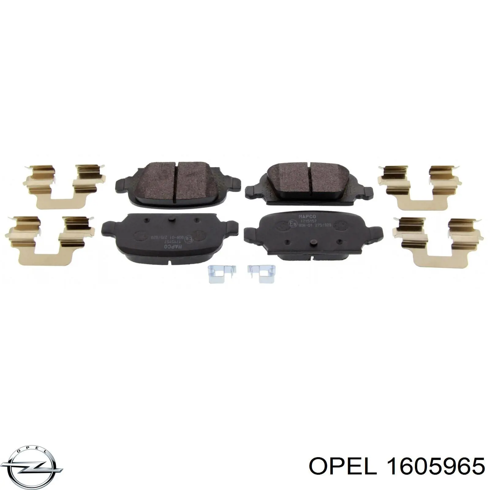 Pastillas de freno traseras 1605965 Opel