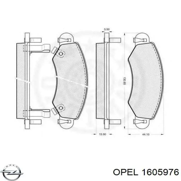 1605976 Opel pastillas de freno delanteras
