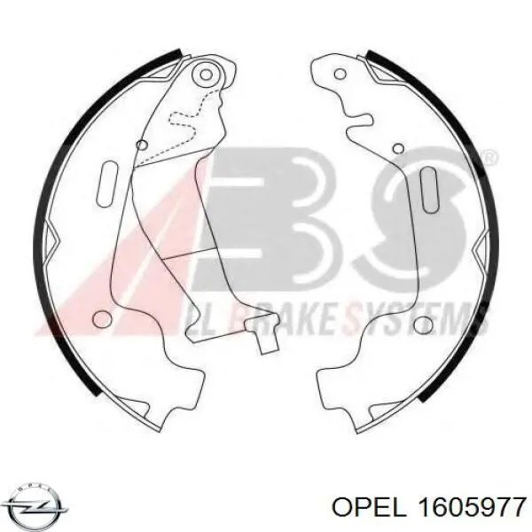 1605977 Opel zapatas de frenos de tambor traseras