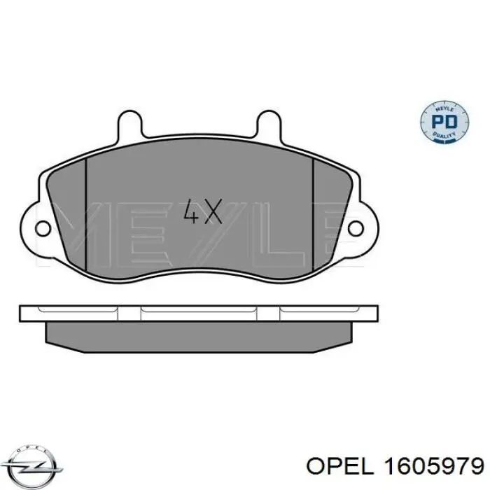 1605979 Opel pastillas de freno delanteras