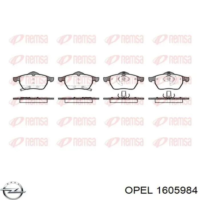 1605984 Opel pastillas de freno delanteras