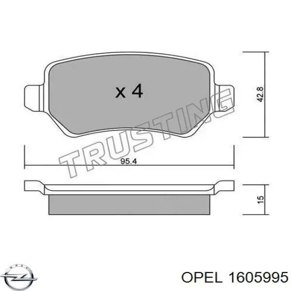 Pastillas traseras de freno Opel 1605995 precio, desde 17,77 EUR